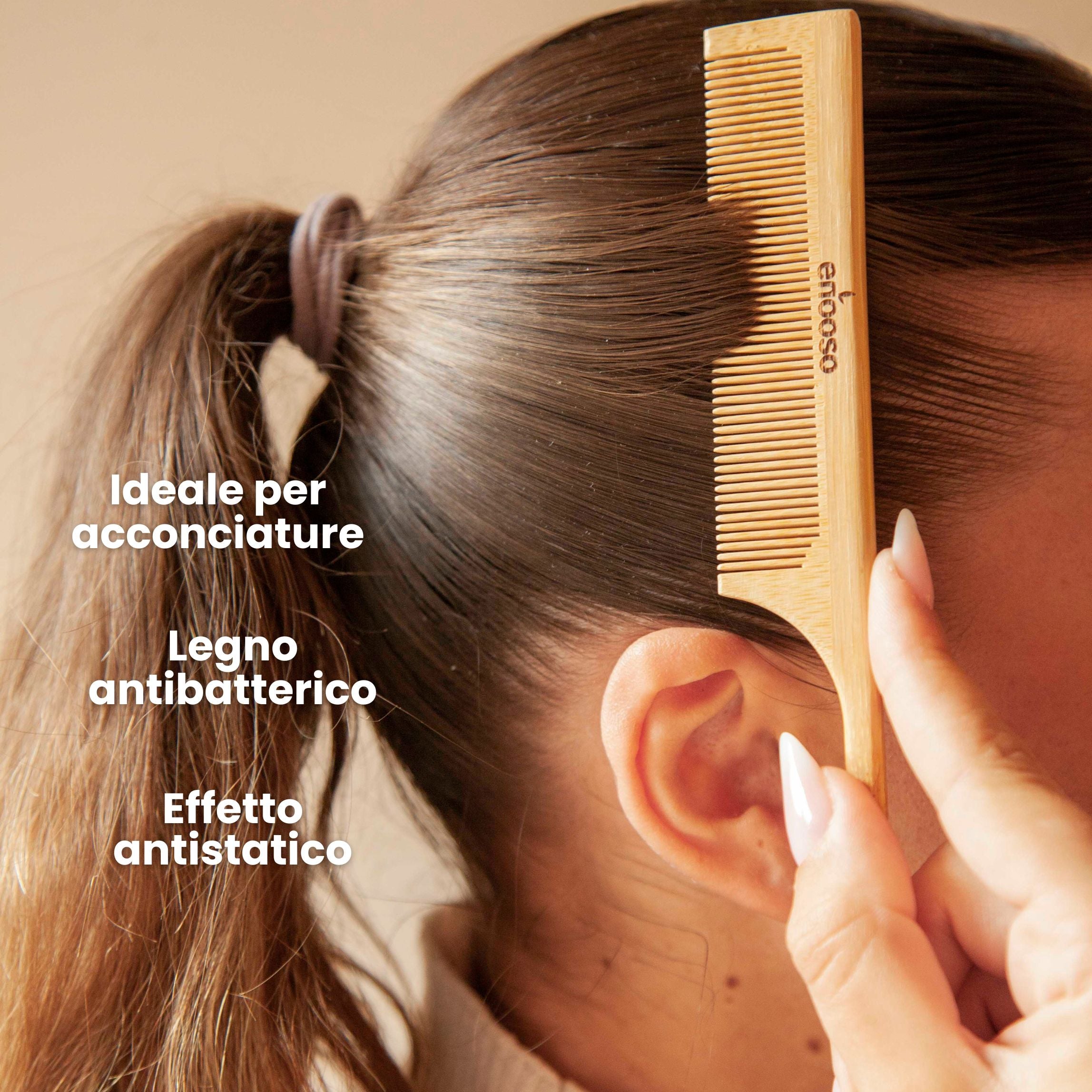 Pettine in legno per styling e acconciature