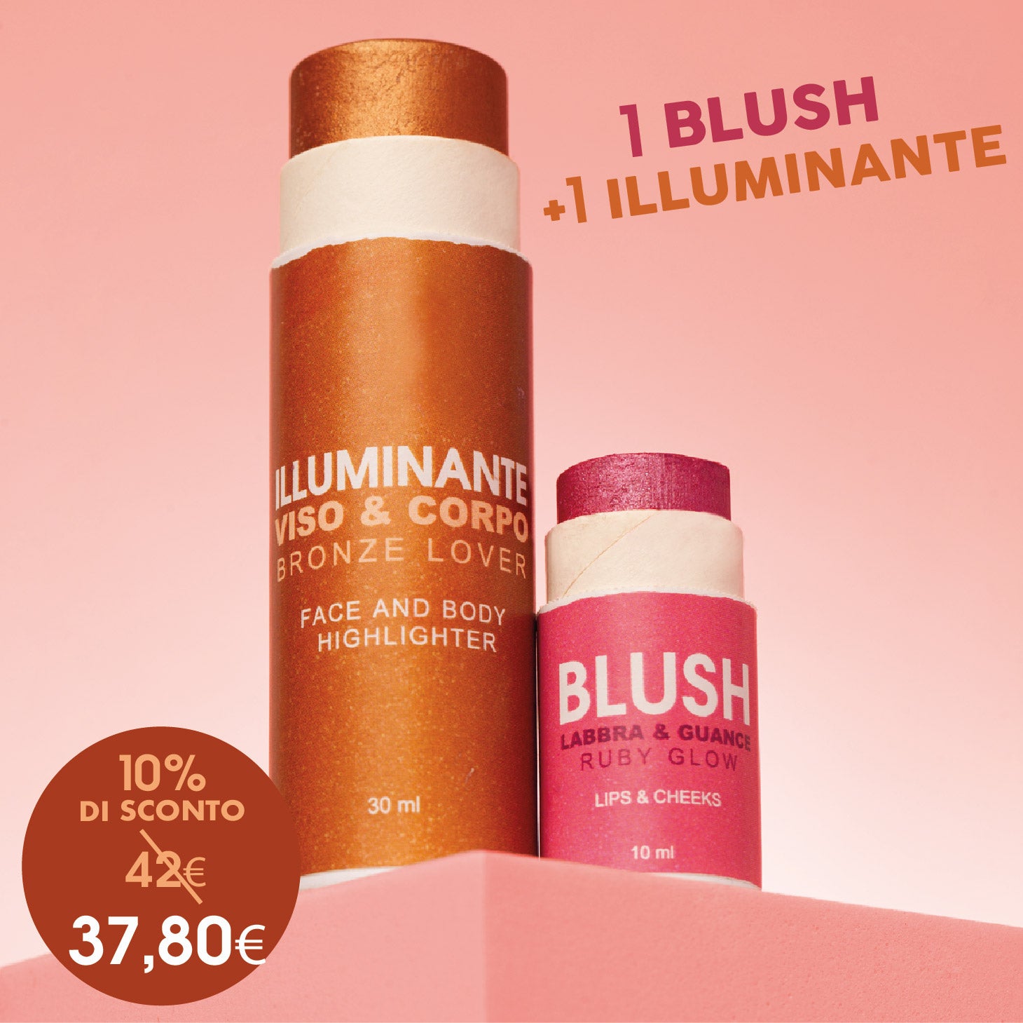 Illuminante Bronzer + Blush Fucsia