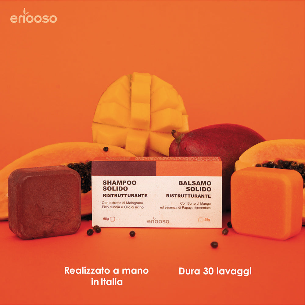 balsamo shampoo solido capelli Mango danneggiati con burro di Mango e Papaya 55 g  100% Artigianale Biologico Vegano  Made in Italy  papaya rinforzante ristrutturante cosmetica solida prodotti per capelli bio vegan naturali bellezza autentica pura