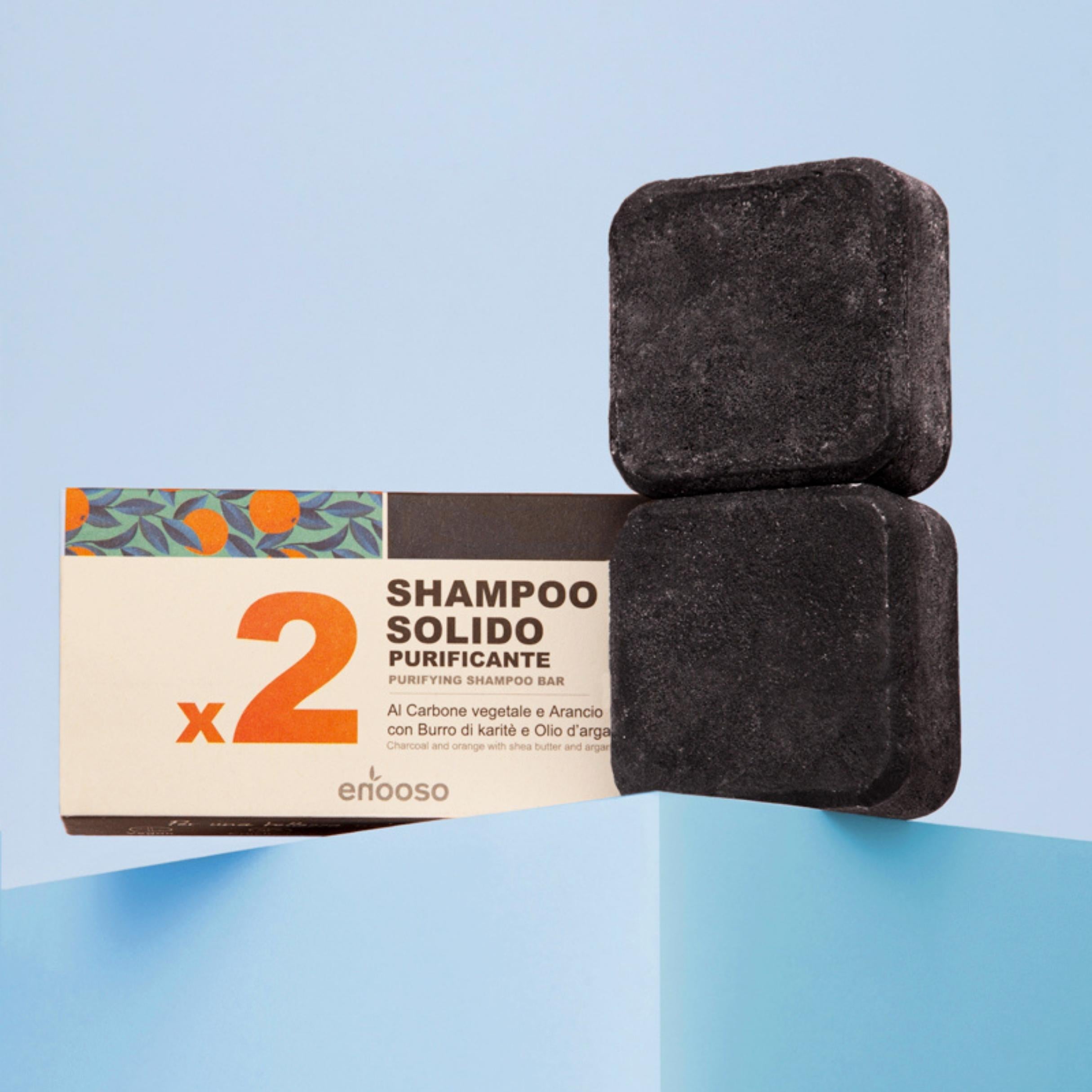 Shampoo Solido Purificante x2 - al carbone vegetale e arancio dolce