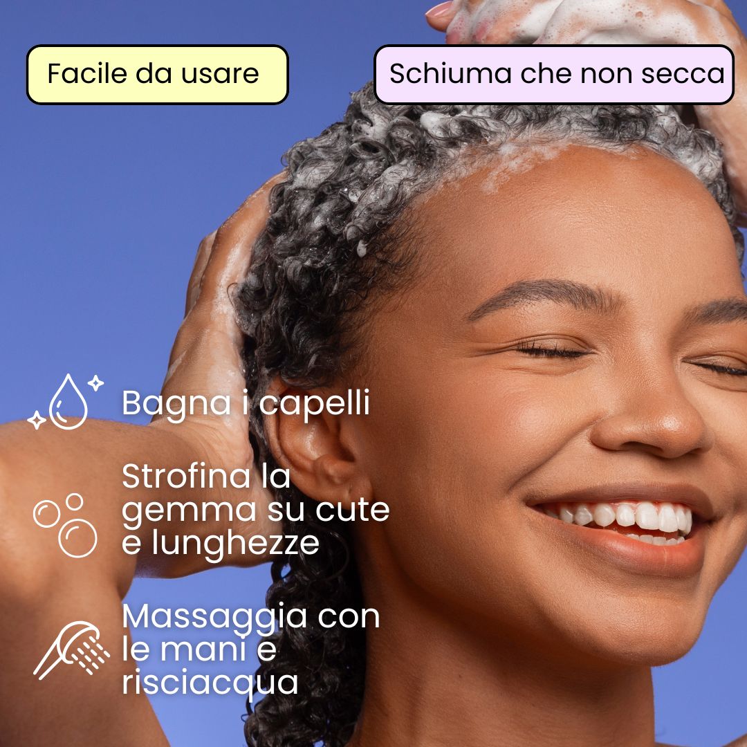 Shampoo Solido Anticrespo x2 per capelli Ricci