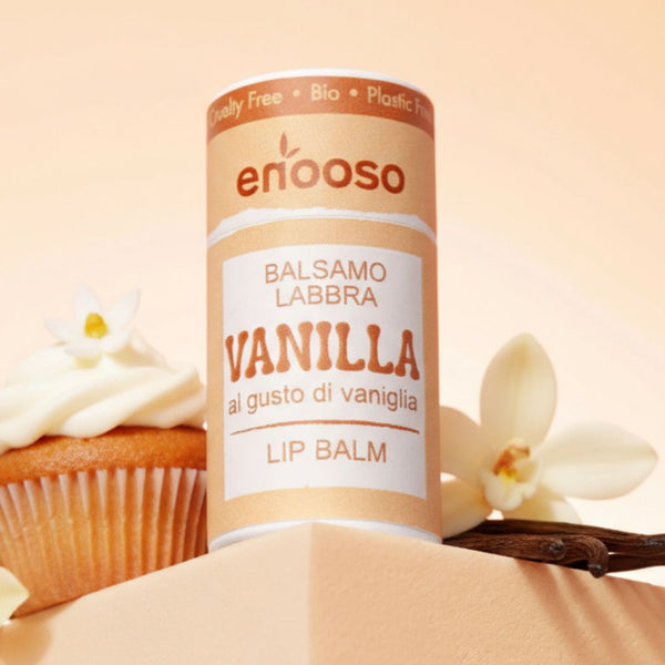 Balsamo Labbra Vaniglia con Vitamina E - Plastic free, Vegan e