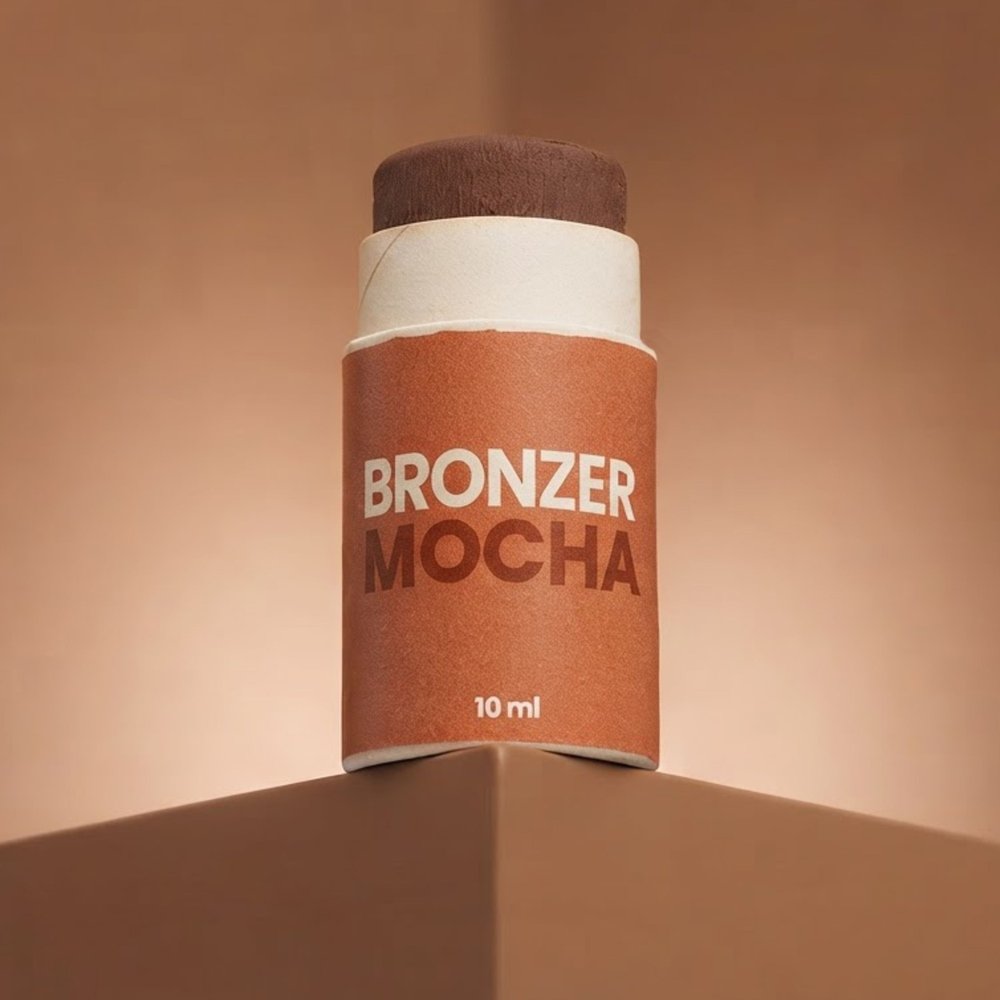 Bronzer in stick Mocha di Enooso, tubo di carta da 10 ml