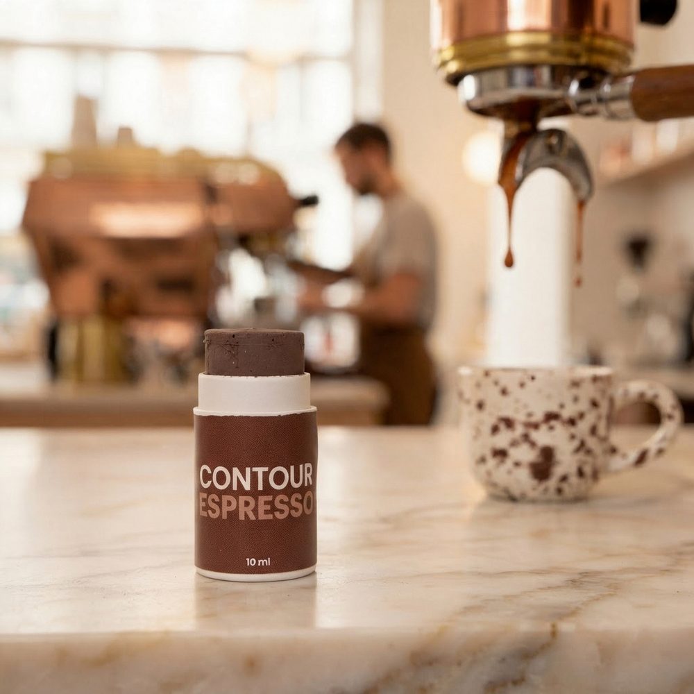 Il contour in stick Espresso di Enooso sul bancone di un bar