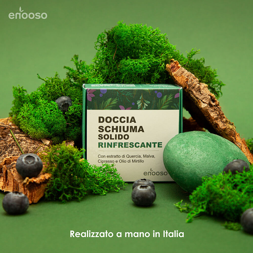 doccia schiuma solido rinfrescante ecofriendly bio vegan cruelty free cura di se bodypositivity bellezza naturale sostenibile autentica  