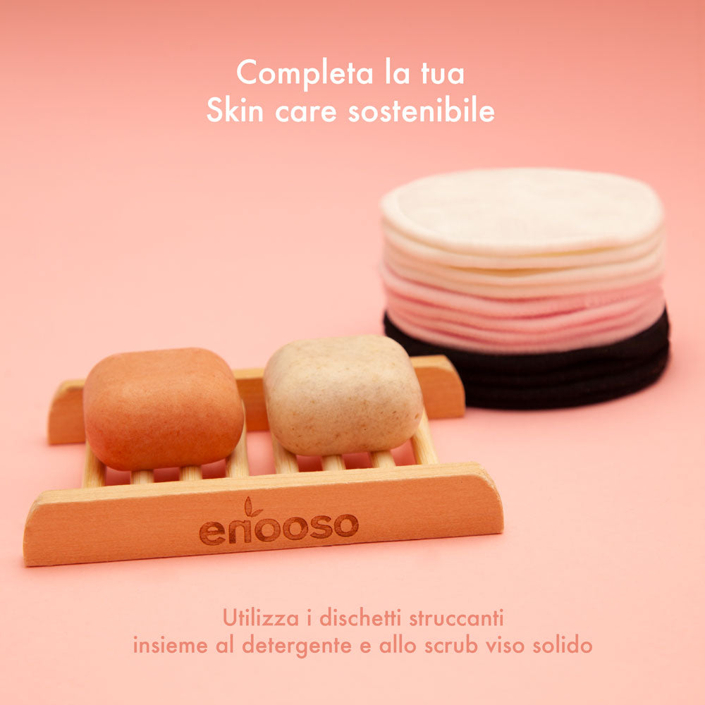 reusable pads dischetti struccanti set dischetti struccanti riutilizzabili lavabili cosmesi solida sostenibile enooso pads bamboo bag sustainability 12 Dischetti Struccanti  Soft 