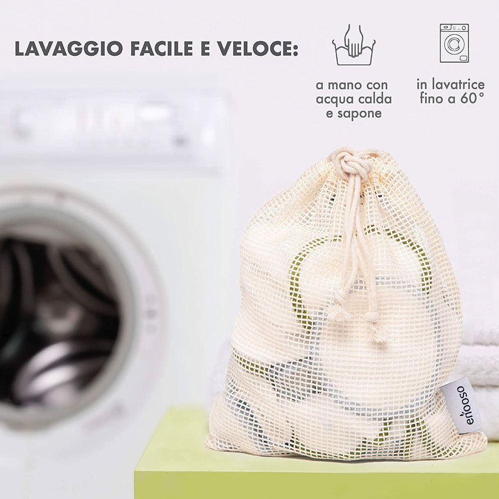 reusable pads dischetti struccanti set dischetti struccanti riutilizzabili lavabili cosmesi solida sostenibile enooso pads bamboo bag sustainability 12 Dischetti Struccanti  Soft 