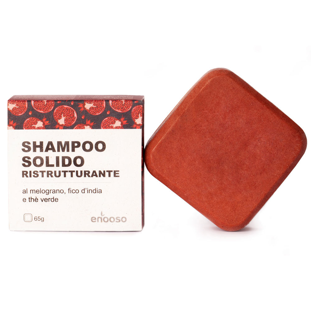 shampoo solido ristrutturante rinforzante bio vegan cruelty free melograno fico d_india cosmetica solida cura dei capelli danneggiati sfibrati rimedi naturali
