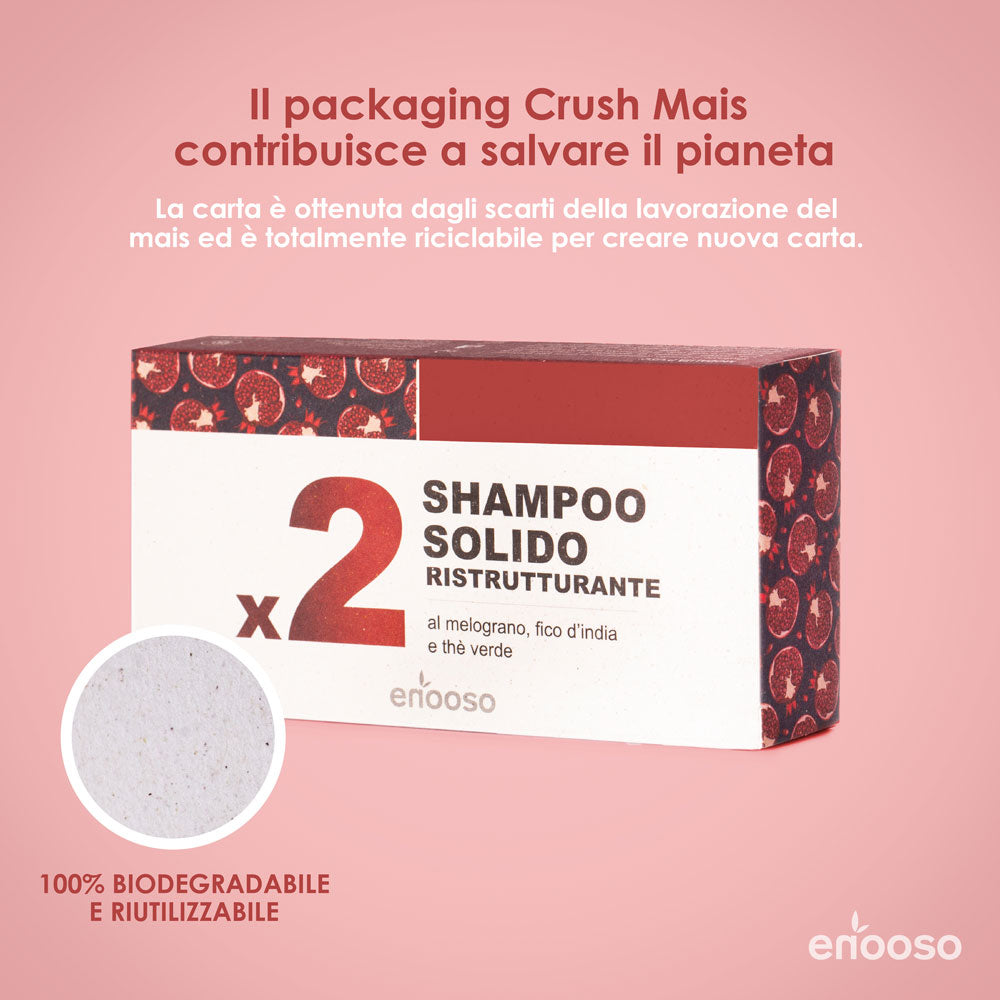 shampoo solido ristrutturante rinforzante bio vegan cruelty free melograno fico d_india cosmetica solida cura dei capelli danneggiati sfibrati rimedi naturali